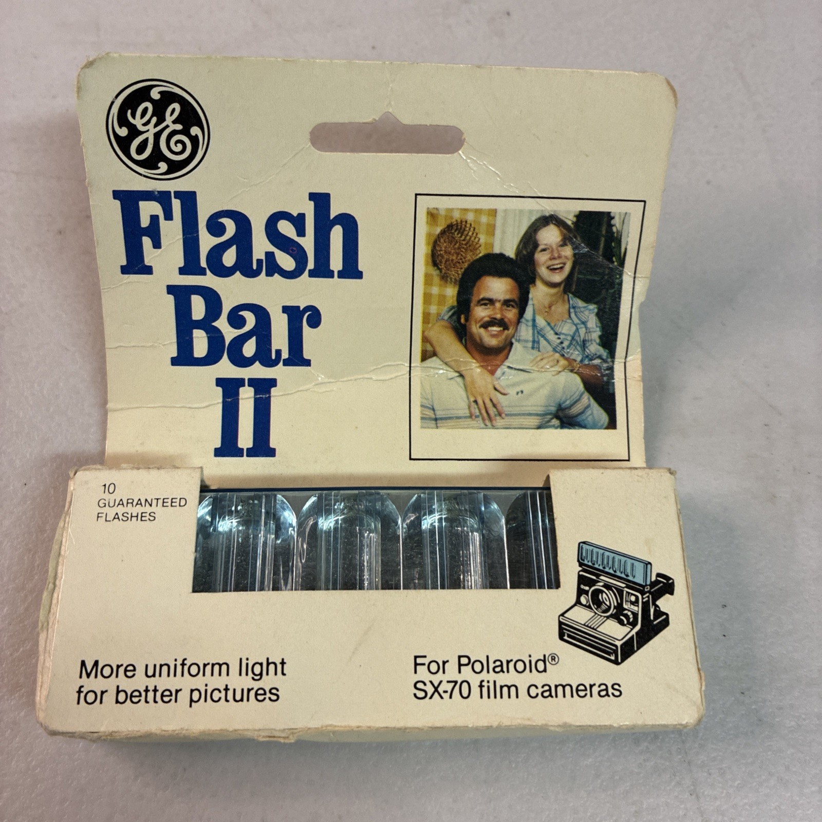 New Sealed GE Flash Bar II for Polaroid SX-70 Film Camera with 10 Flashes Vtg