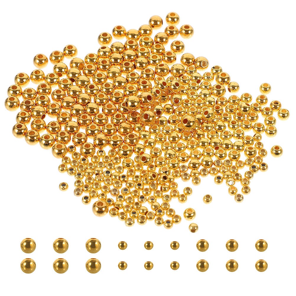 600 Pcs Fishing Lure Beads Golden Plastic Small Beads for Fly Tying and Fishing
