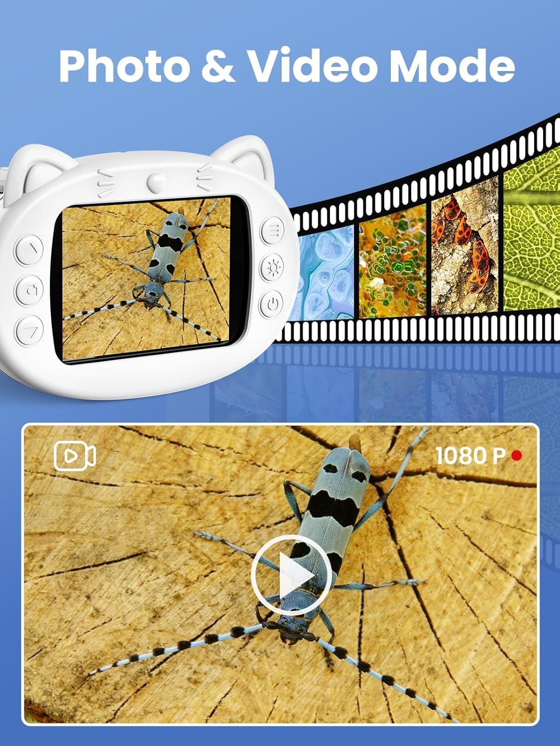 Educational Digital Microscope for Kids - 2.4 Inch Screen & 200 Photo Storage