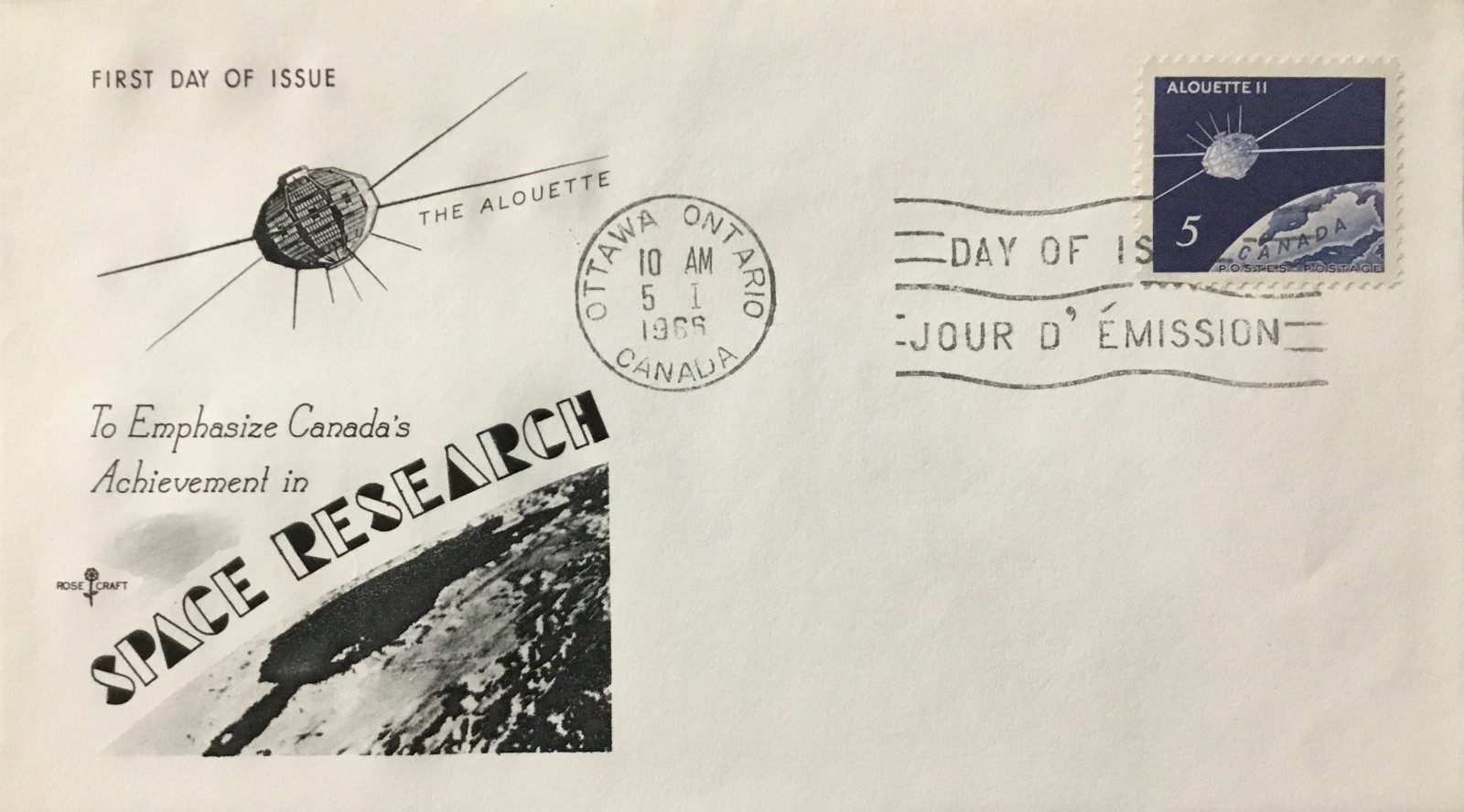 Canada First Day Cover Stamp Envelope Canada's Second Satellite Alouette III