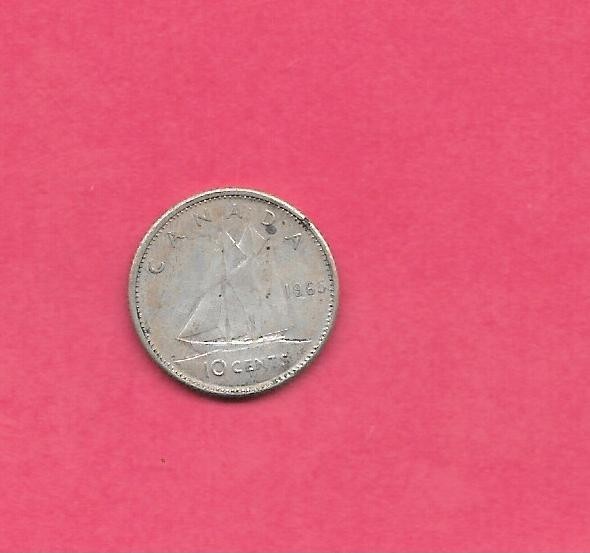 CANADA CANADIAN KM61 1965 VF-VERY FINE SILVER 10 CENT CIRCULATED OLD COIN