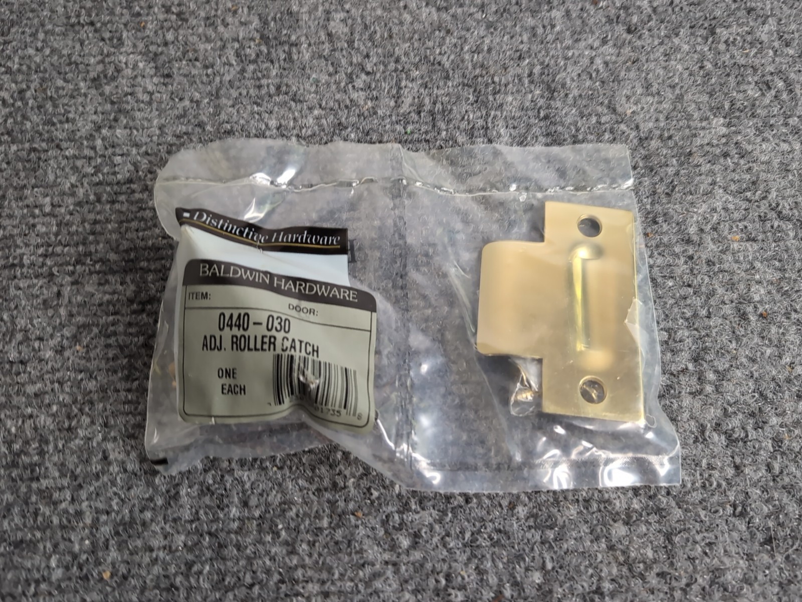 NEW Baldwin Adjustable Roller Catch 0440-030 Polished Brass W/ Hardware