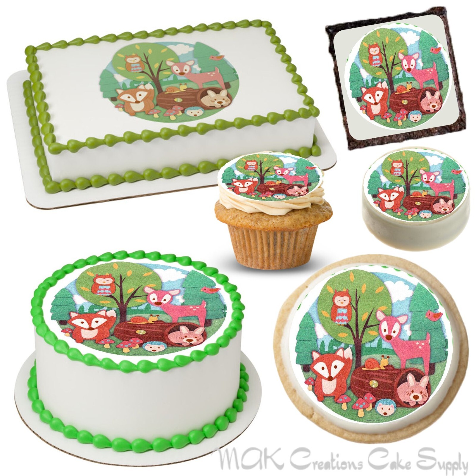 Woodland Buddies ~ Edible Cake & Dessert Toppers ~ 21 sizes for all dessert!