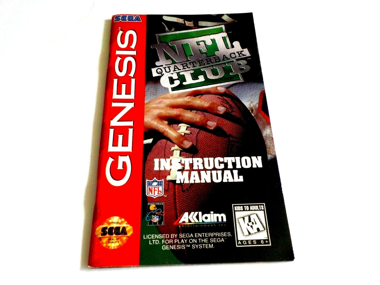 Sega Genesis NFL Quarterback Club Instruction Manual Only