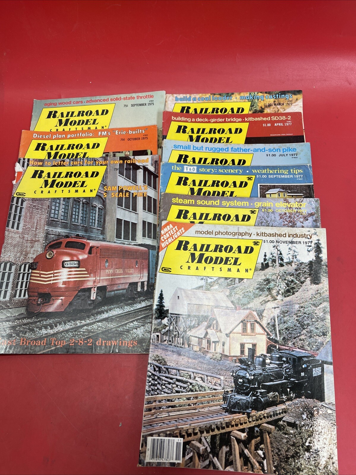 Railroad Model Craftsman Magazine 1975 & 1977 Lot Of 9 Magazines