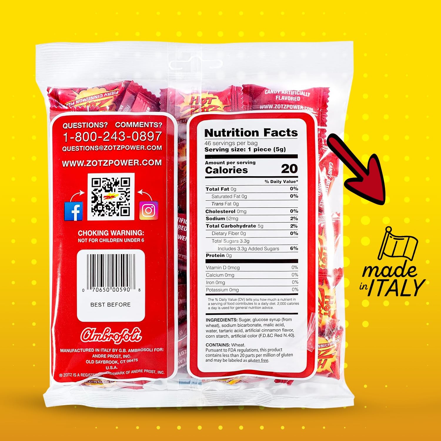 Fizzy Old Fashioned Hard Candy - Fiery Cinnamon Flavored Candy, Individually ...