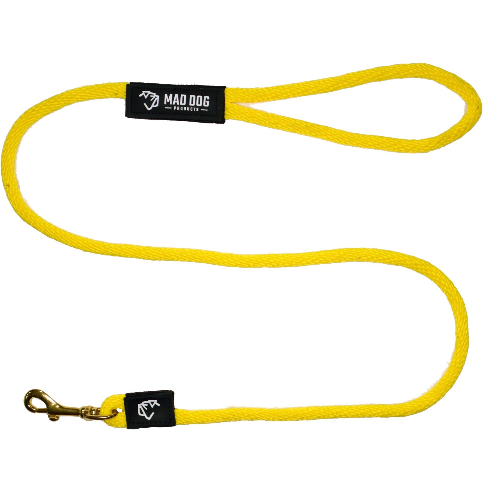 Mad Dog Products Standard Clip Dog Leash 1/2” x 4’ Yellow Signature Rope