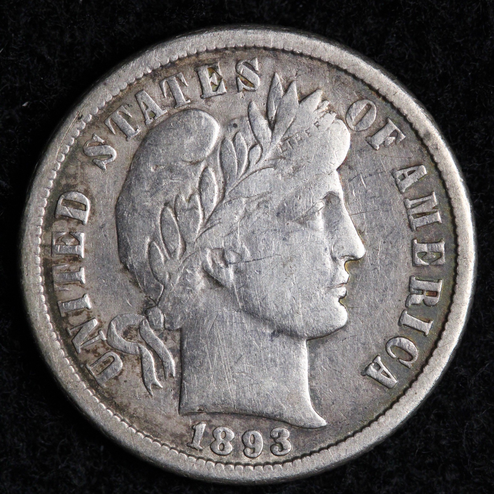 1893-O Barber Silver Dime XF E257 GAQFM