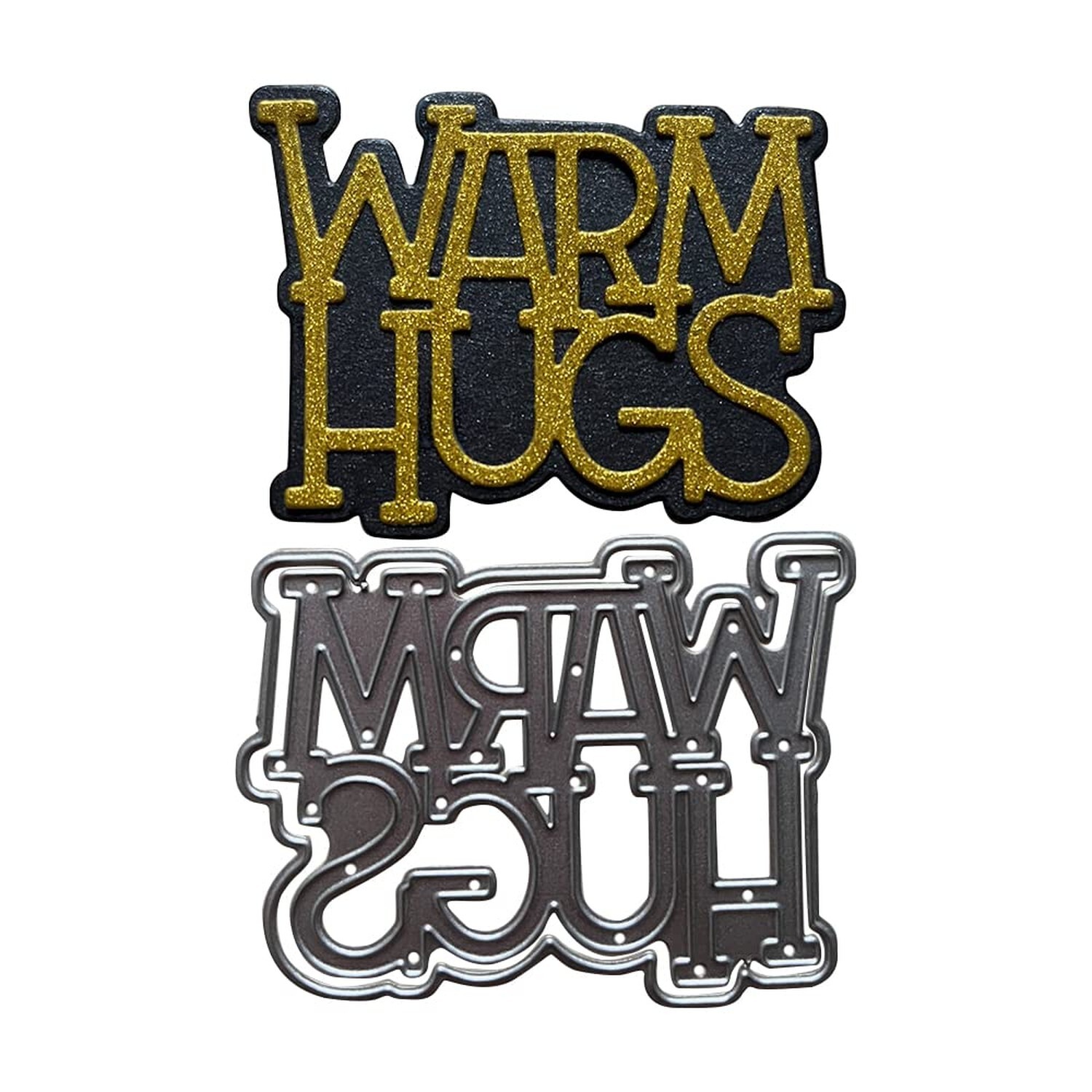 Warm Hug Phrase Cutting Dies Warm Hug Words Metal Die Cuts Stencils for DIY E...