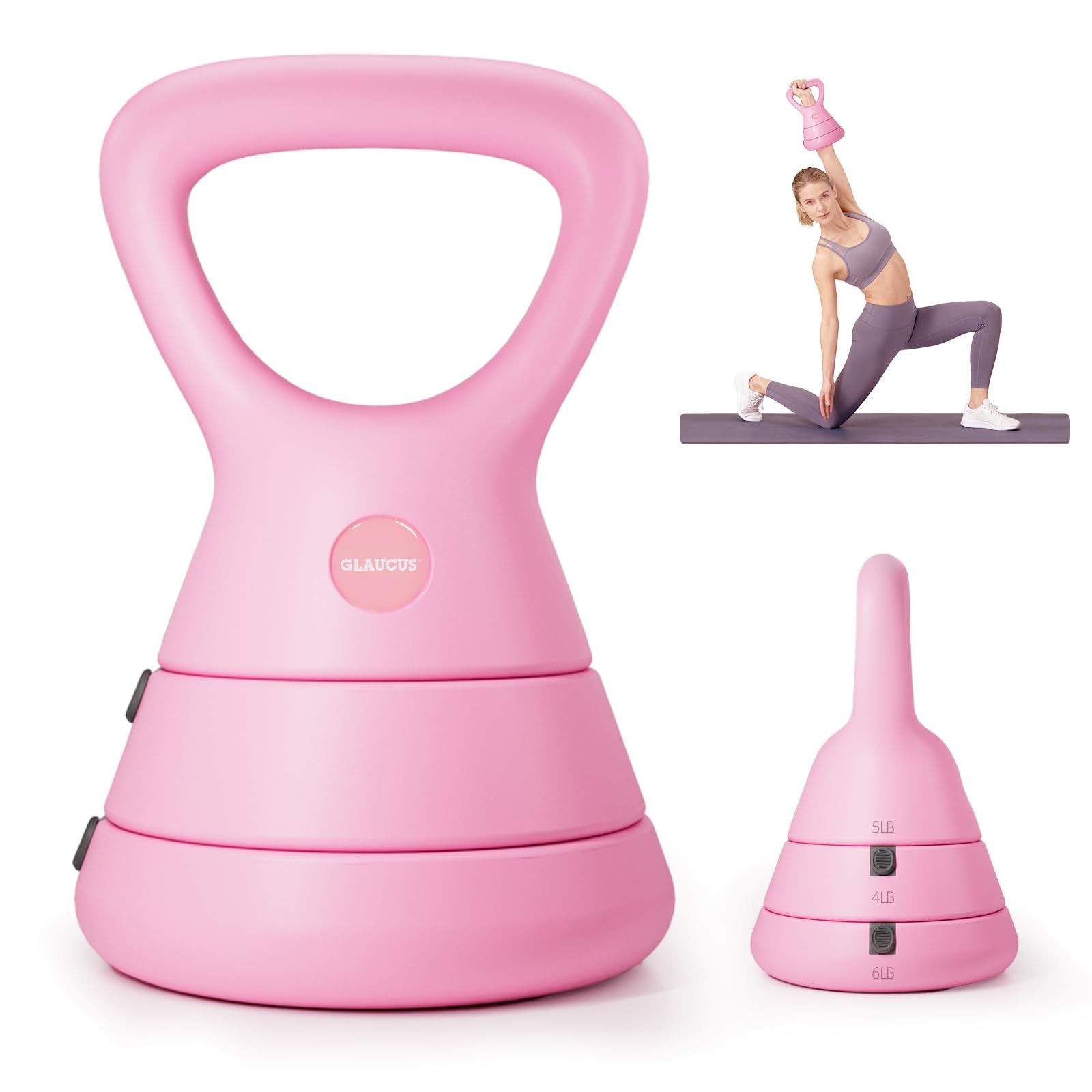 Adjustable Kettlebell, 5lb 9lb 15lb Kettlebell Weights Set, Ergonomic Design ...