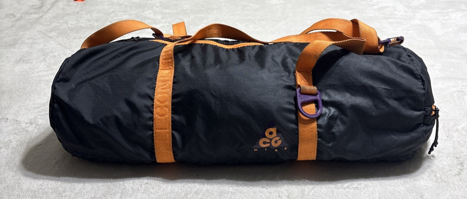 Nike ACG Duffel Bag Black Packable Workout Running Sports Rucksack Vintage