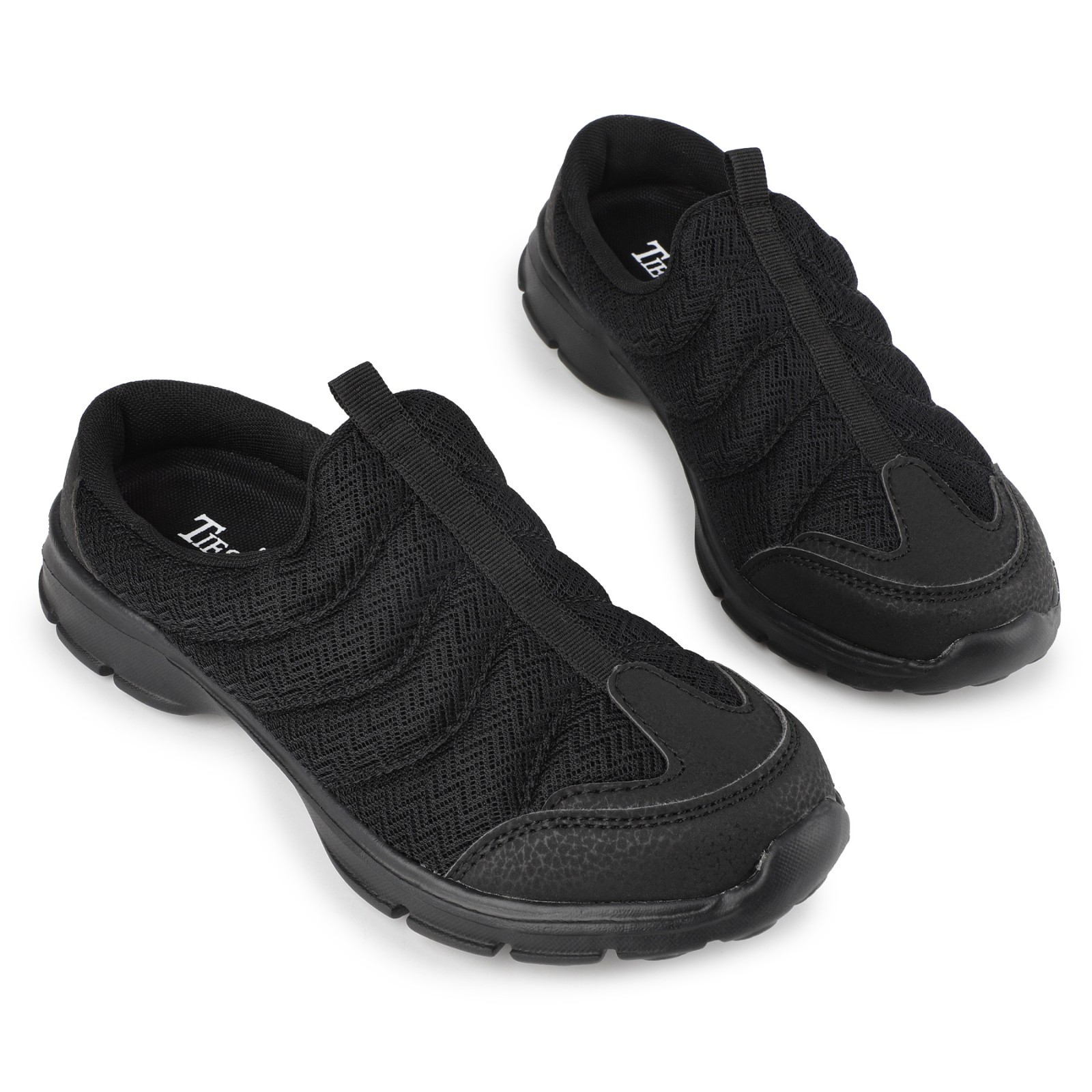 Tiestra Womens Mens Lightweight Mules Sneaker Black Clogs Walking Shoes Loafers