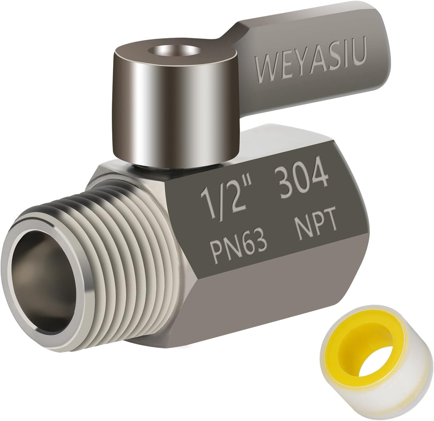 Shower Head Shut Off Value with Handle Lever, 304 Stainl Steel Water