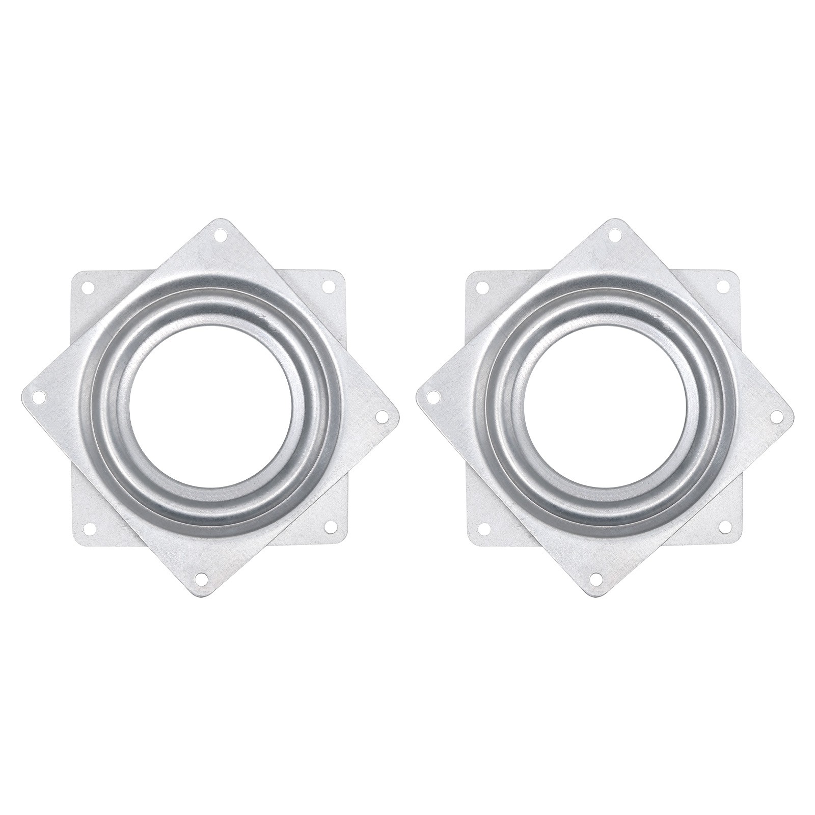 Lazy Susan Hardware, 2Pcs 4 Inch Iron Square Ball Bearing Rotating Plate(Silver)