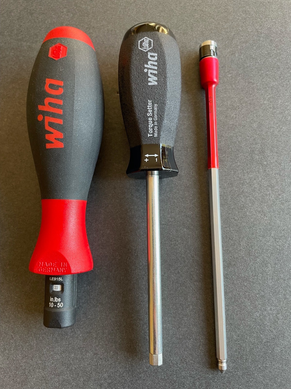 Wiha TorqueVario Handle 10-50 In/lbs+ Torque Set Adjustment Tool+ 4mm Bit Holder