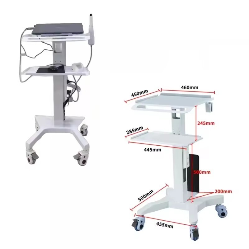 Dental Cart Intraoral Scanner Trolley Cart for PC Monitor/laptop with Tray Hoder