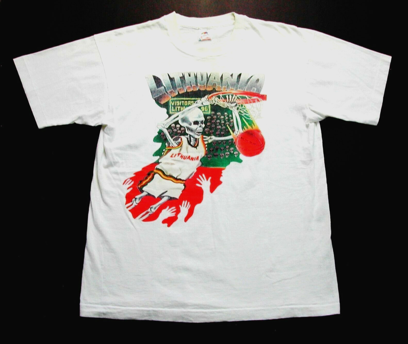 Grateful Dead Shirt T Shirt Vintage 1992 Basketball Lithuania NBA Olympics NFA L