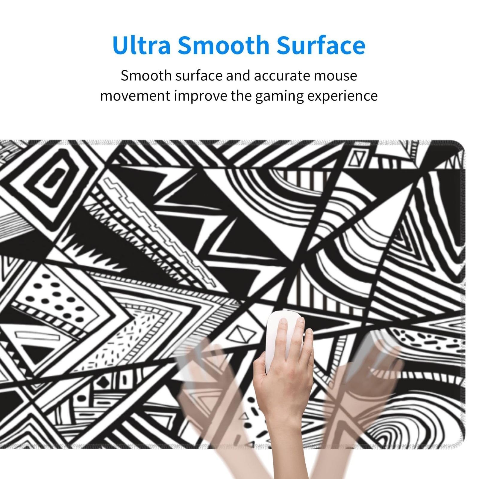 Gaming Mouse Pad, Large Non-Slip Rubber Base Mousepad, Keyboard Mouse Mat, De...