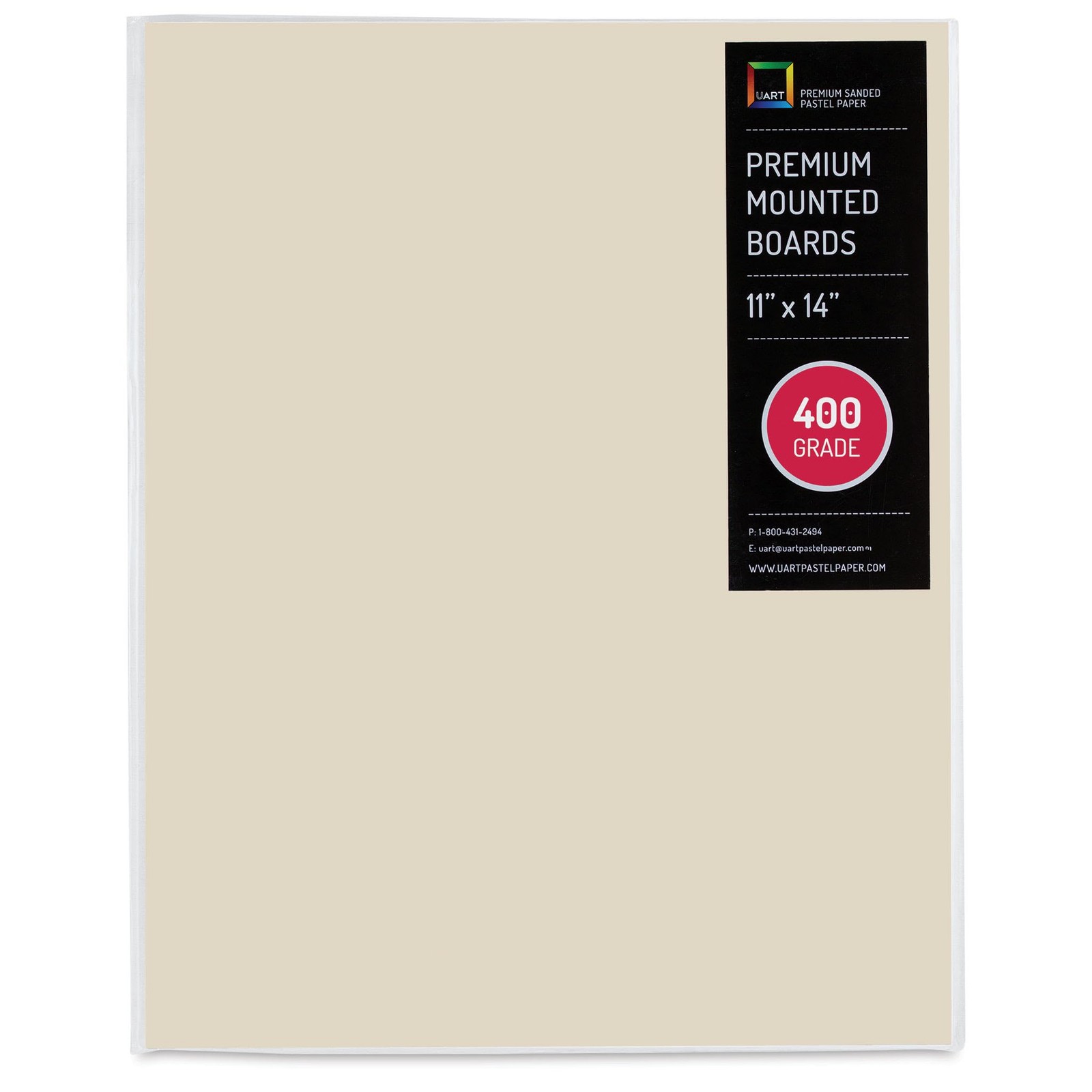 Cream Premium Mounted Art Board 400 Grit Sanded Pastel Paper 11x14 Inch