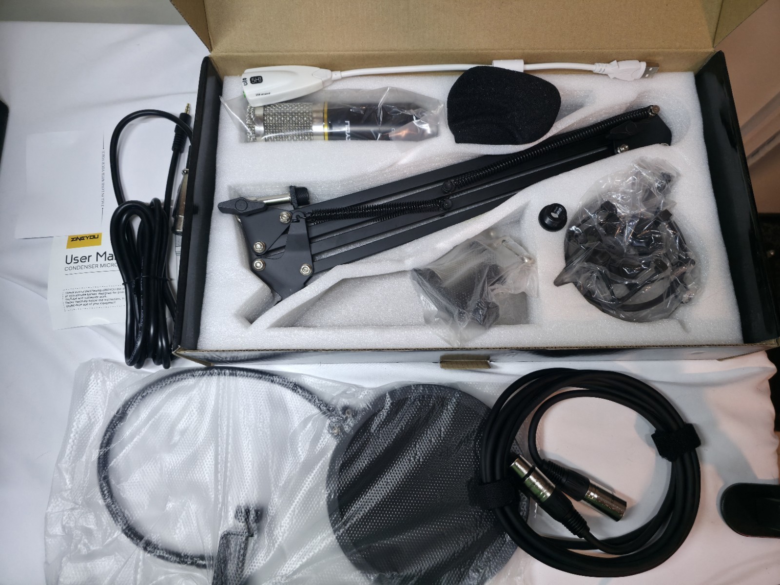 Zingyou BM-800 Condenser Microphone Studio Recording Bundle - In Box Complete