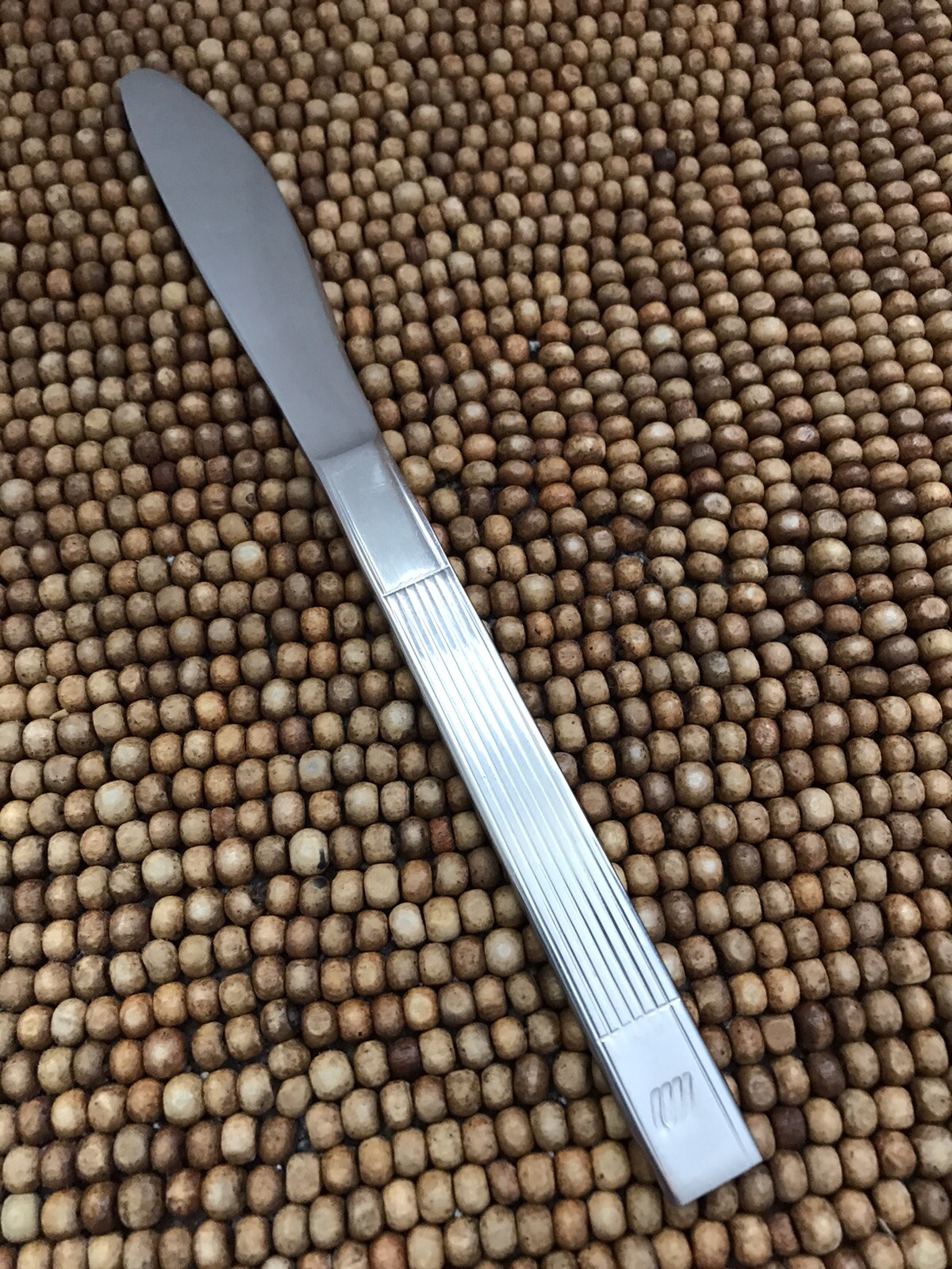 Oneida United Airlines Glossy Stainless Ridges U Logo DINNER KNIFE 8 3/8”