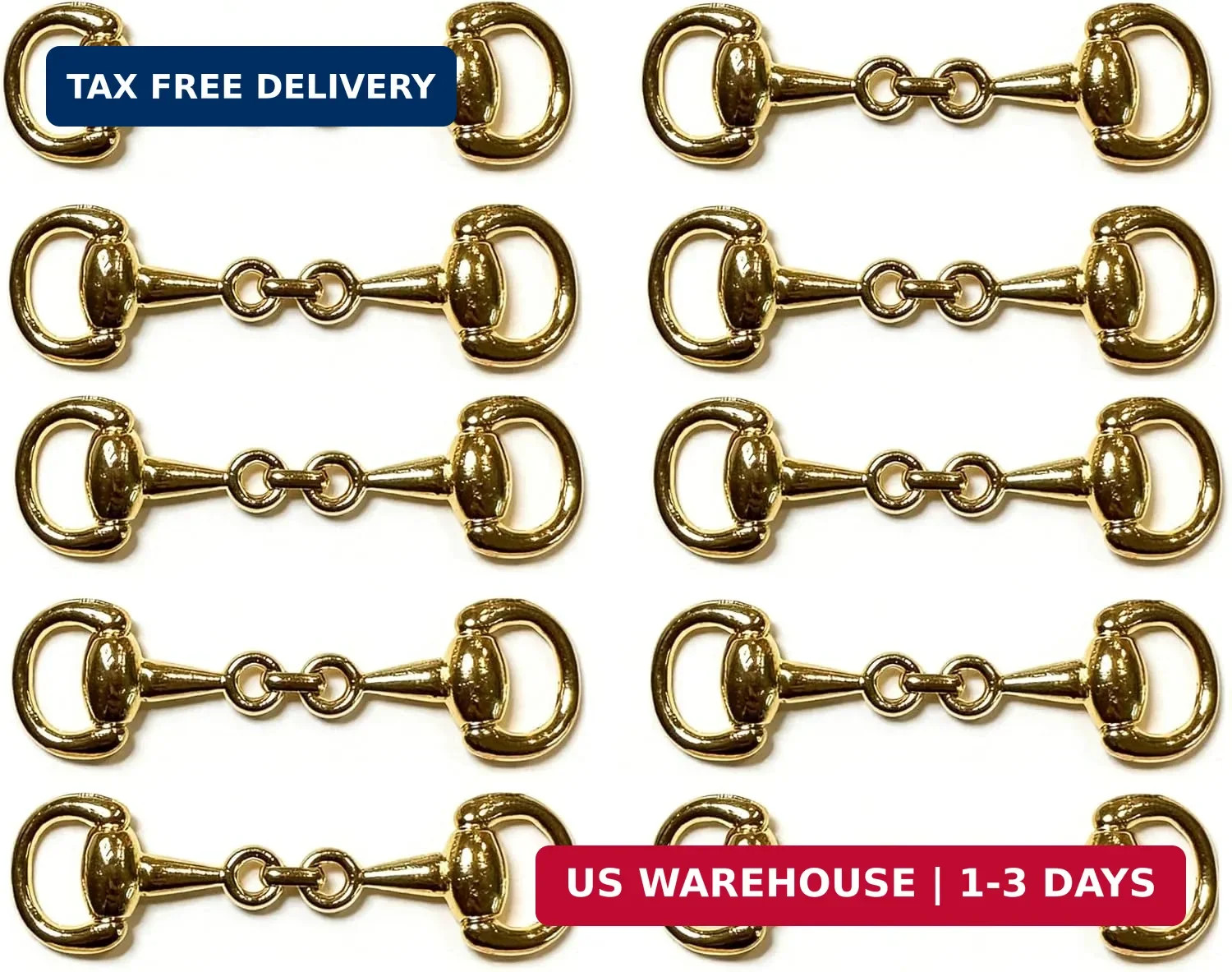 10PCS Medium Equestrian Snaffle Bit Horse Bit Buckle Plated Snaffle Bit Create E