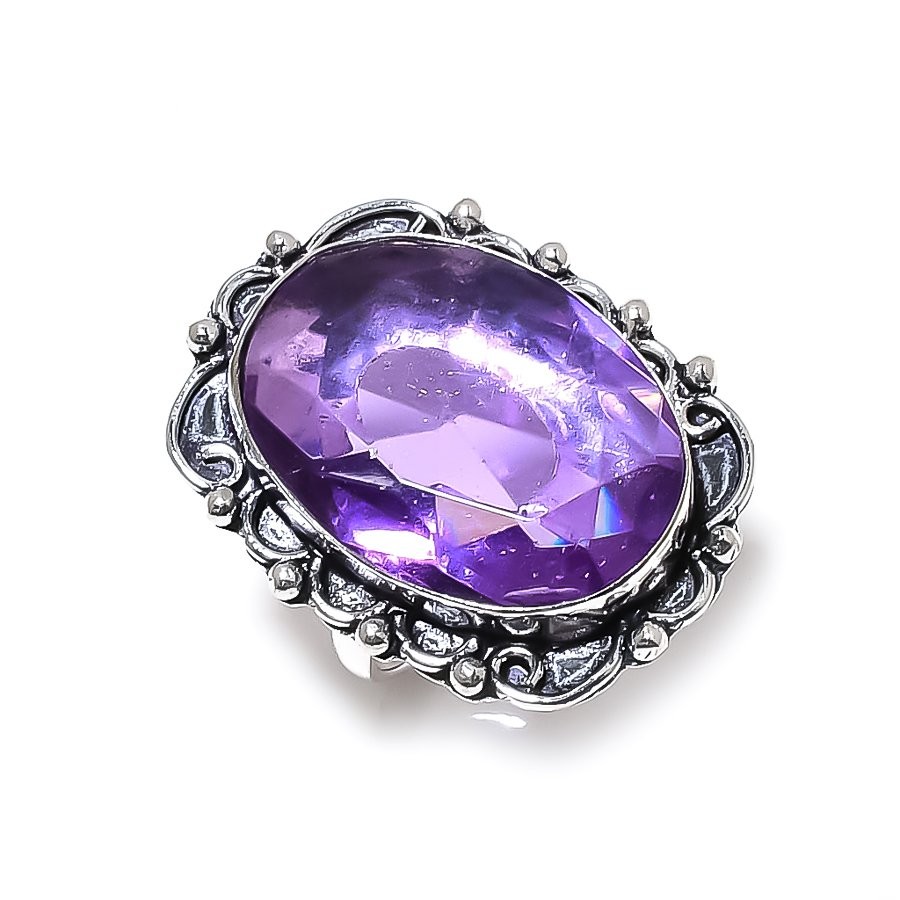 Amethyst Gemstone 925 Sterling Silver Gift Jewelry Ring Size 10 Gift for Her E53