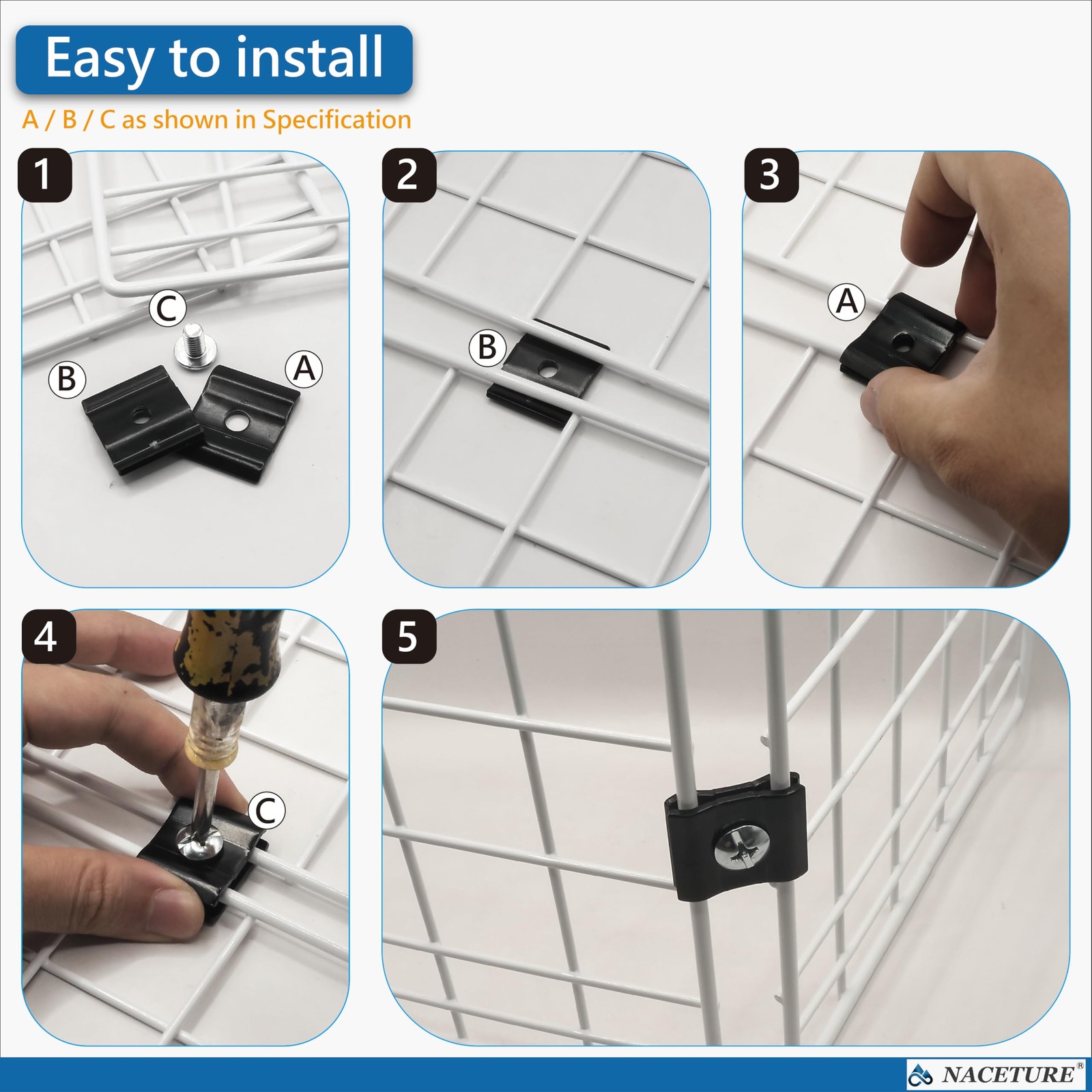 20 Pack Black Gridwall Joining Clips Accessories – Grid Wall Panel Connectors...