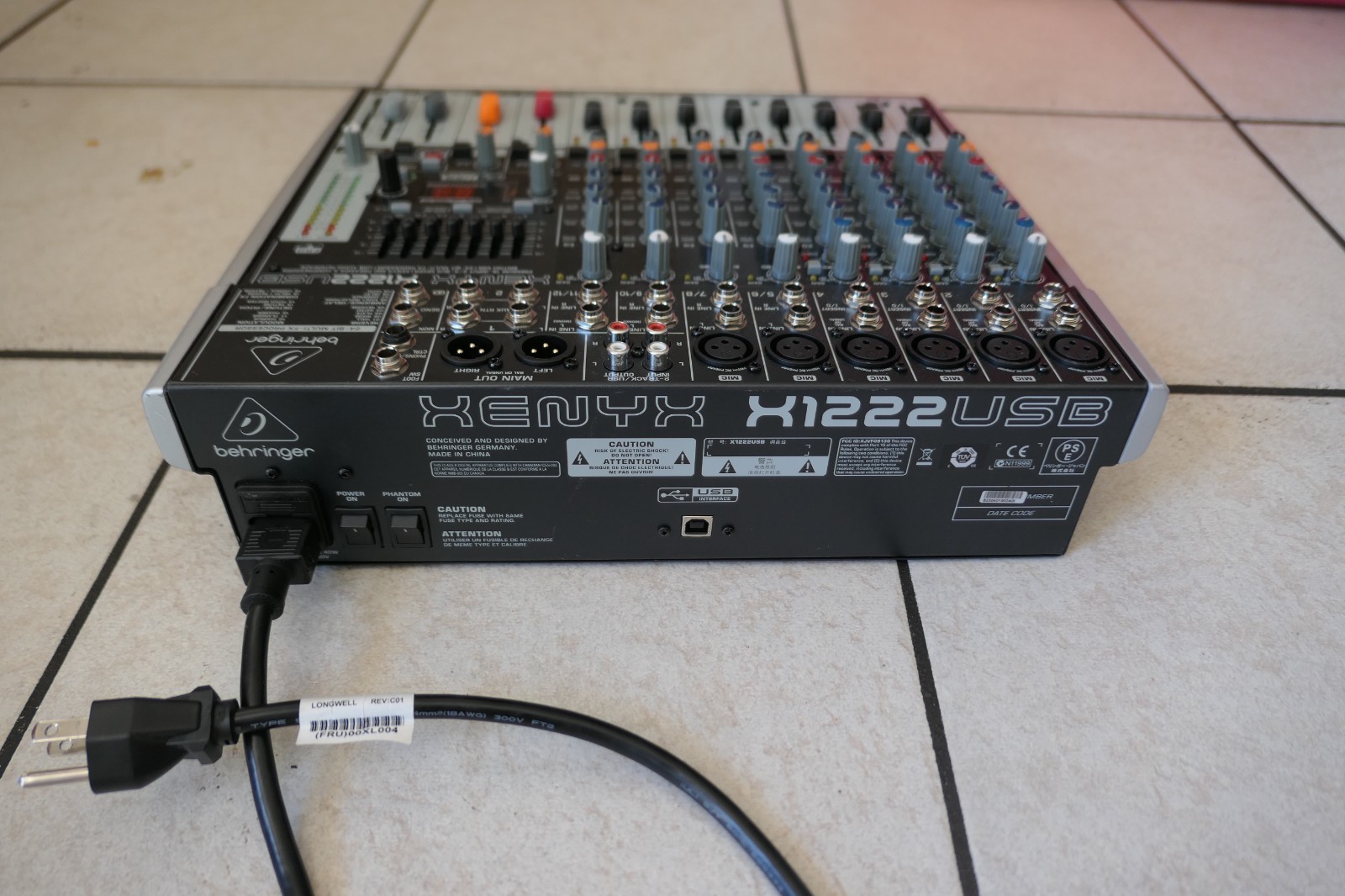 Behringer Xenyx X1222USB 16-Input Mixer w Preamps, Comps, Wireless USB Interface