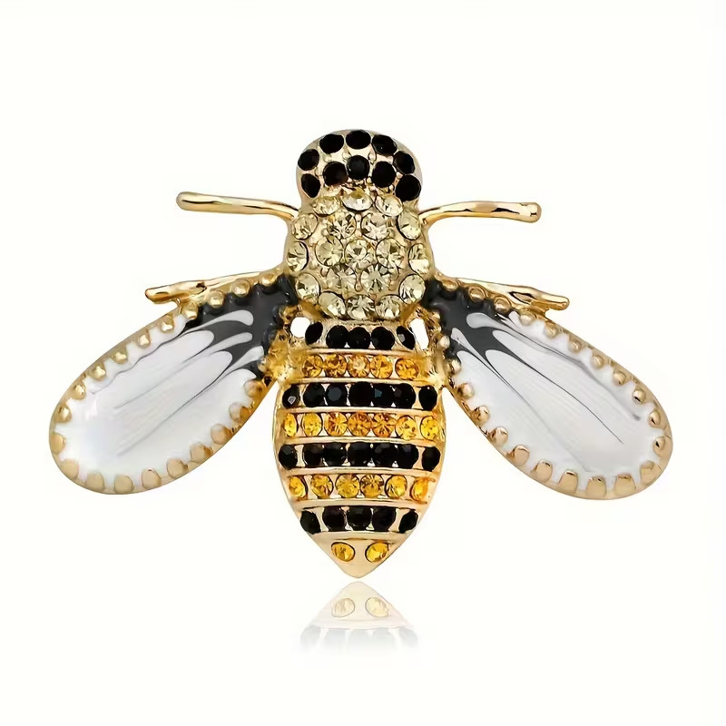 Elegant Rhinestone Enamel Bee Brooch Cute Animal Brooch Pin Women
