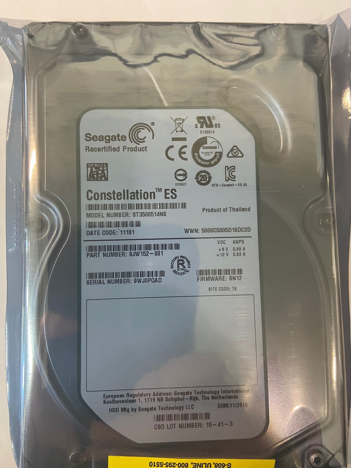 9JW152-881 - Seagate 500GB 7200 RPM SATA 3.5" HDD