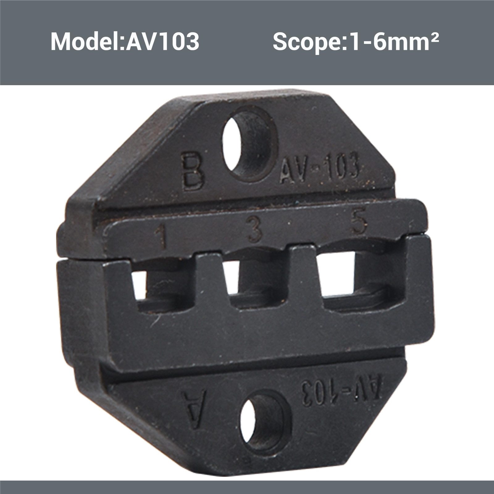 Wire Crimper Die Crimping Die Replaceable AWG17-10 Terminal for SN HS Crimpe