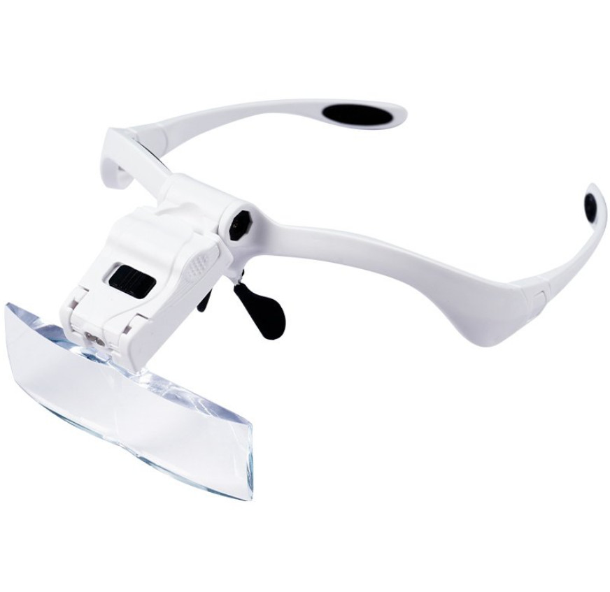 1.0X-3.5X Headband Eyeglass Magnifying Glass with LED Light for Beauty Eyelash