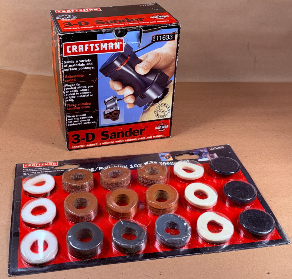 In Box - Sears Craftsman 3D Sander 11633 w/ Mega Set Of Sanding Pads 28269