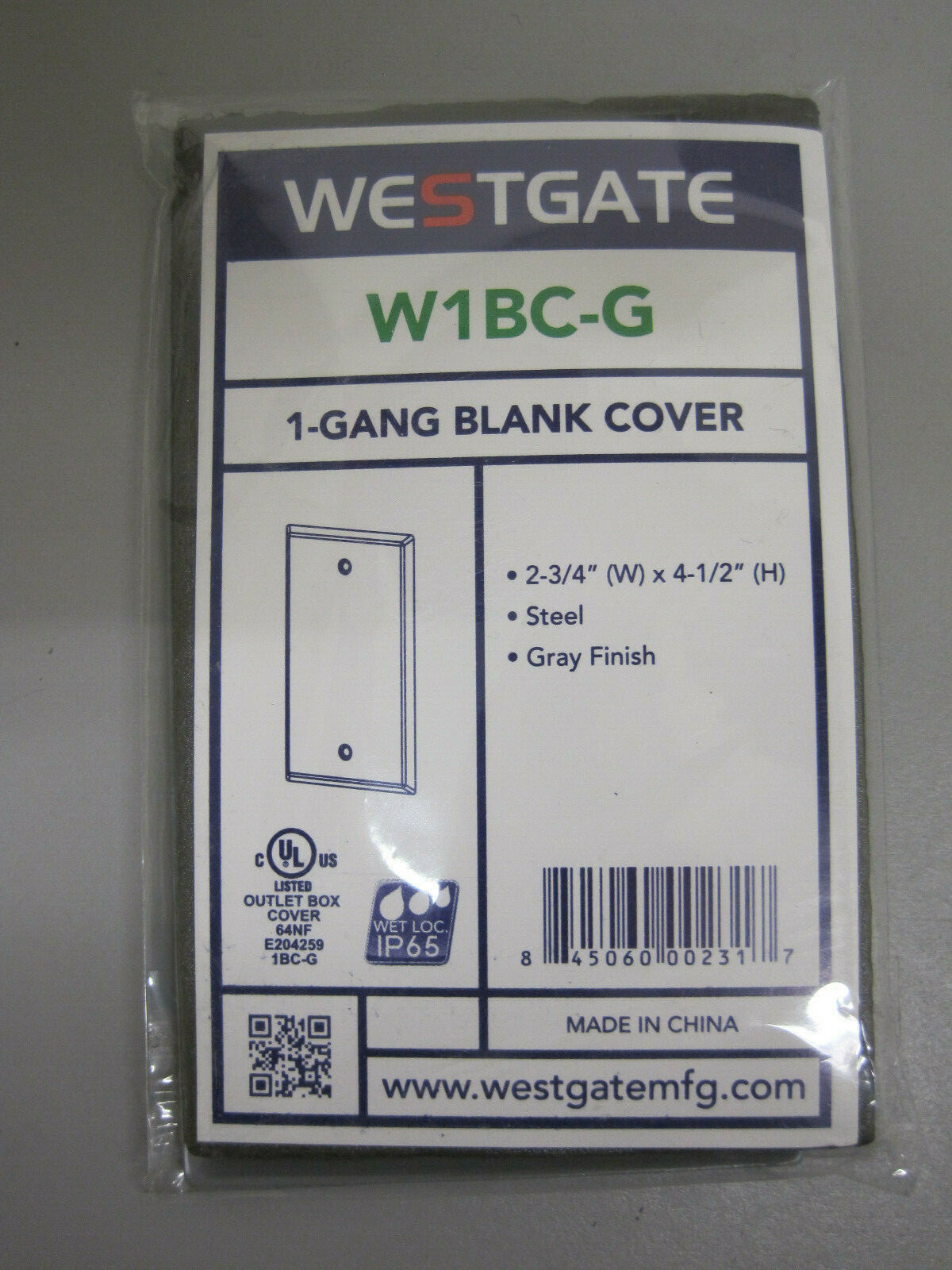 LOT OF (12) WESTGATE STEEL 1-GANG BLANK COVERS IN GRAY #: W1BC-G