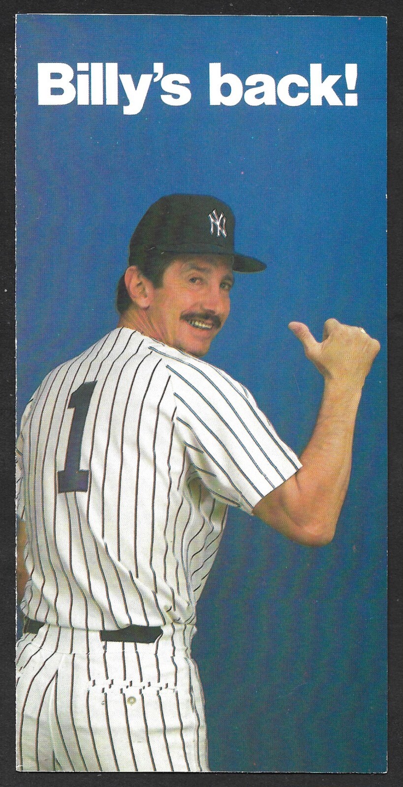 1983 YANKEES  Citibank  Billy's Back  Regular Season  BROCHURE & SCHEDULE  NM