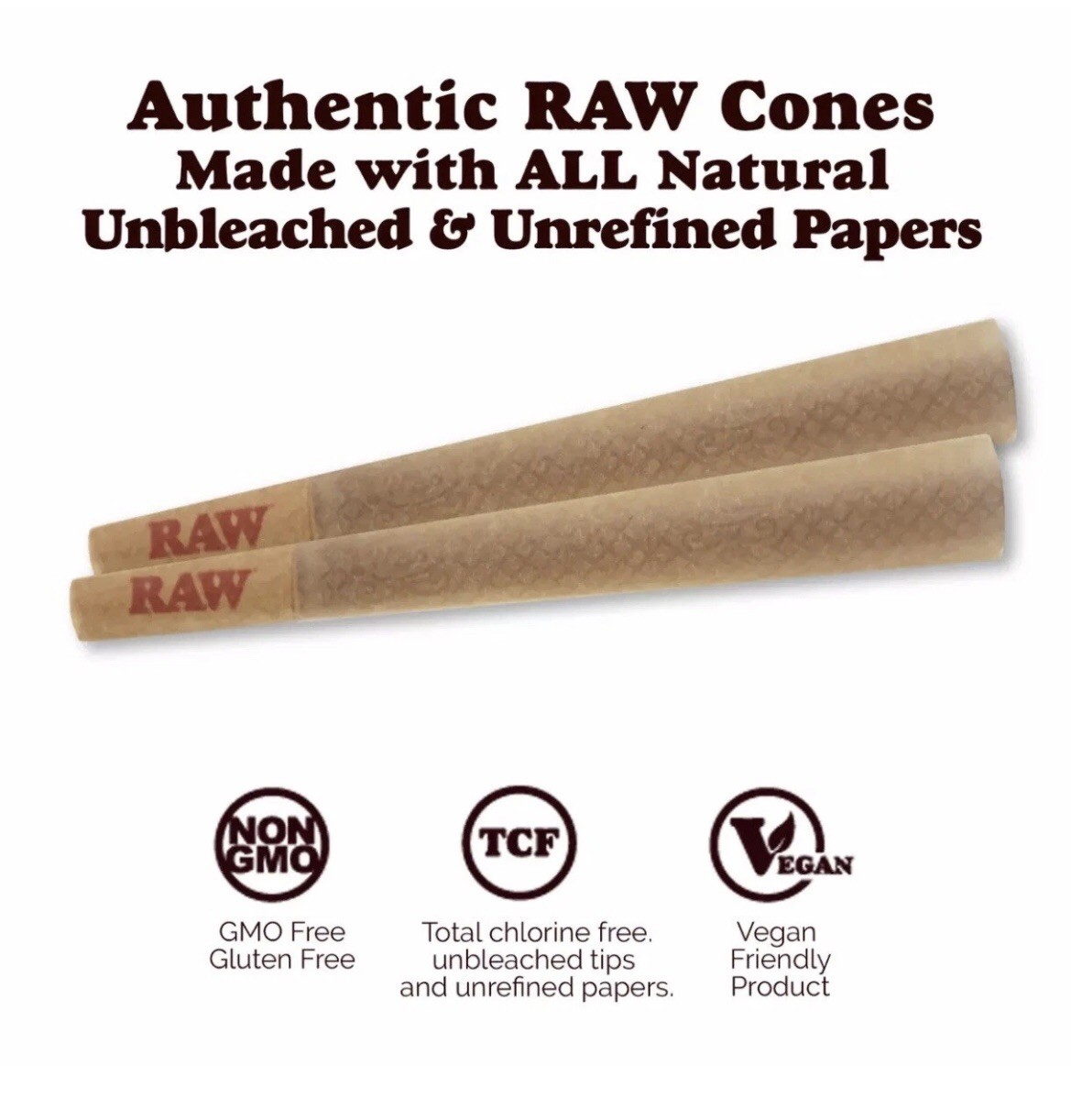 AUTHENTIC Raw Classic KING Size Pre Rolled Cone+cone roller maker filler stuffer