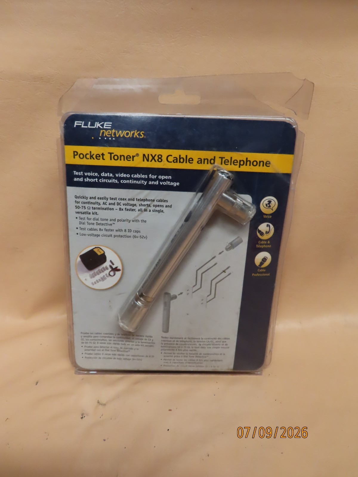 Fluke Networks pocket toner nx8 ptnx8-ct cable telephone voice data cables +++