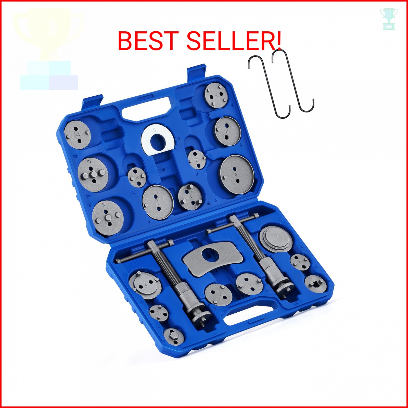 Orion Motor Tech 24pc Brake Caliper Compression Tool Set, Heavy Duty Brake Pisto