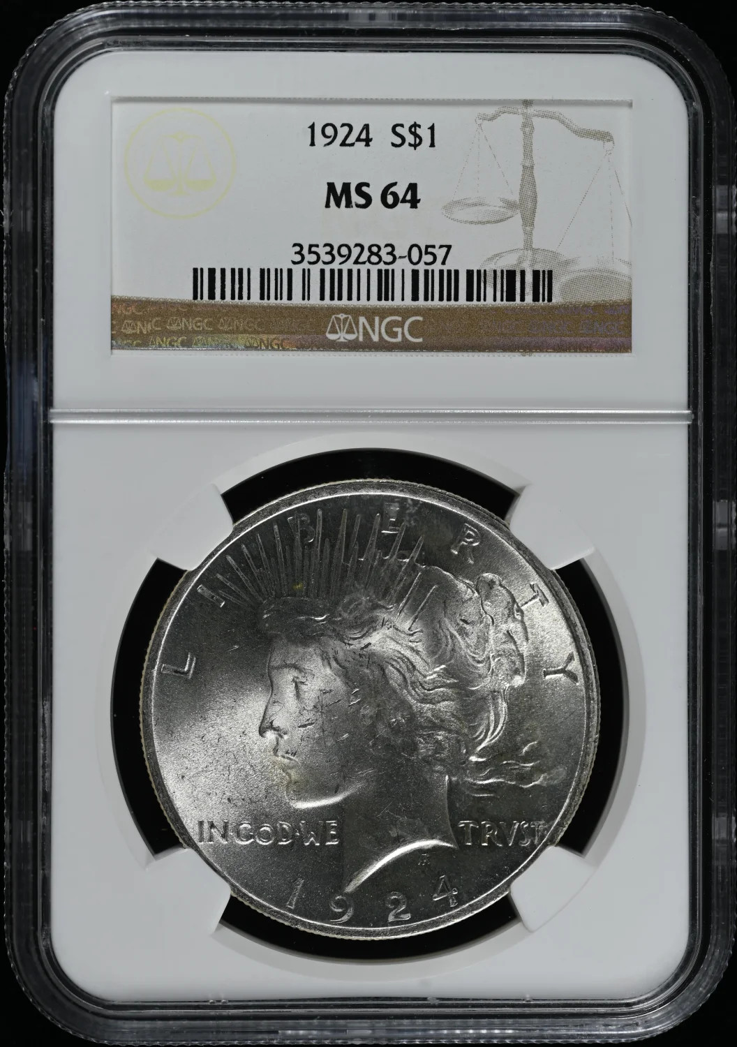1924 Peace Silver Dollar NGC MS-64