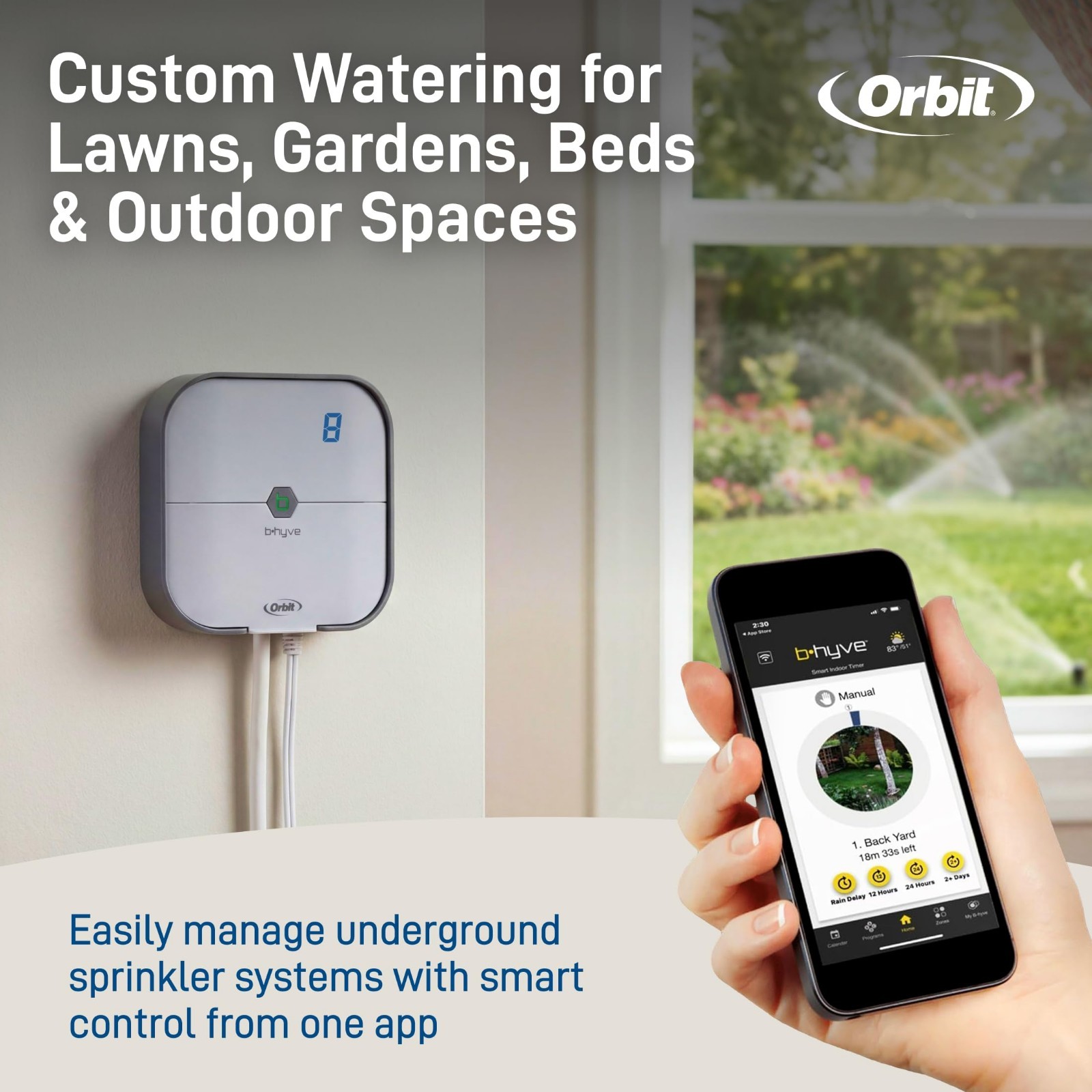 Smart WiFi Indoor Sprinkler Controller - 8-Zone Irrigation System - App Control,