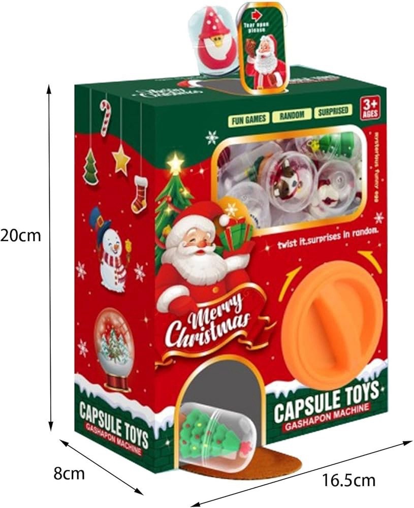 Claw Machine Christmas Vending Machines Pretend Play with 6 Eggs