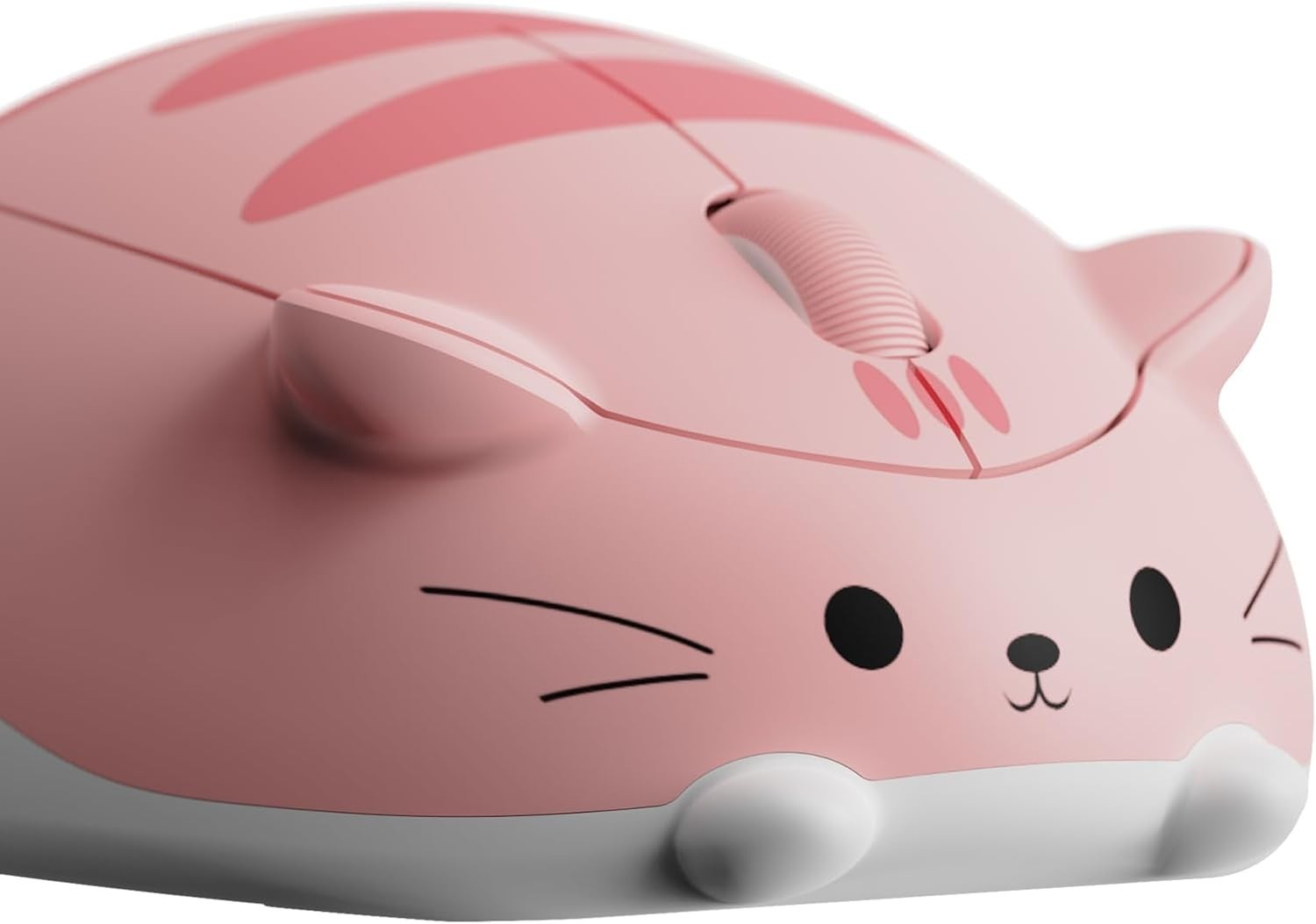 Cat Theme Wireless Gaming Mouse Pink, Tri-Mode Mouse BT3.0/BT5.0/2.4G, Cute Opti