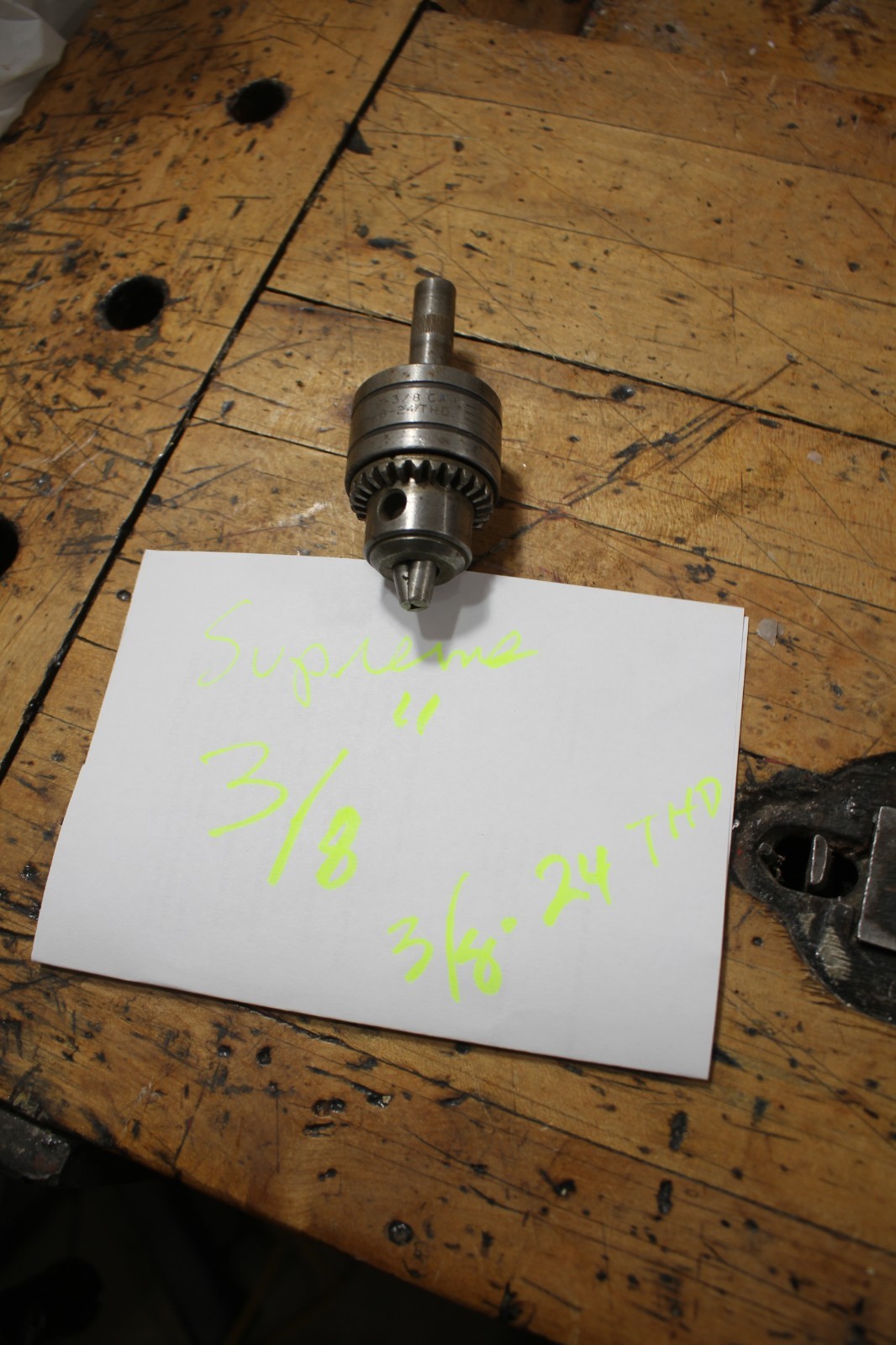 SUPREME drill press CHUCK, 3/8" capacity, 24 THD
