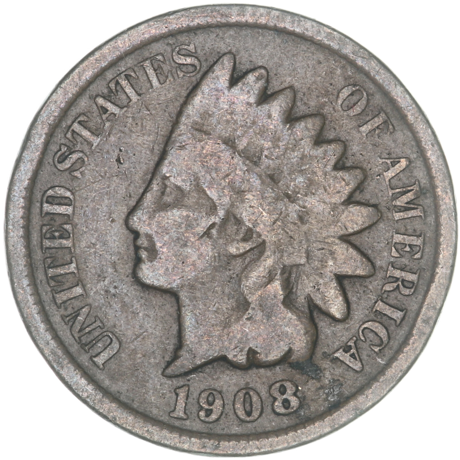 1908 (P) Indian Head Cent Good Penny GD