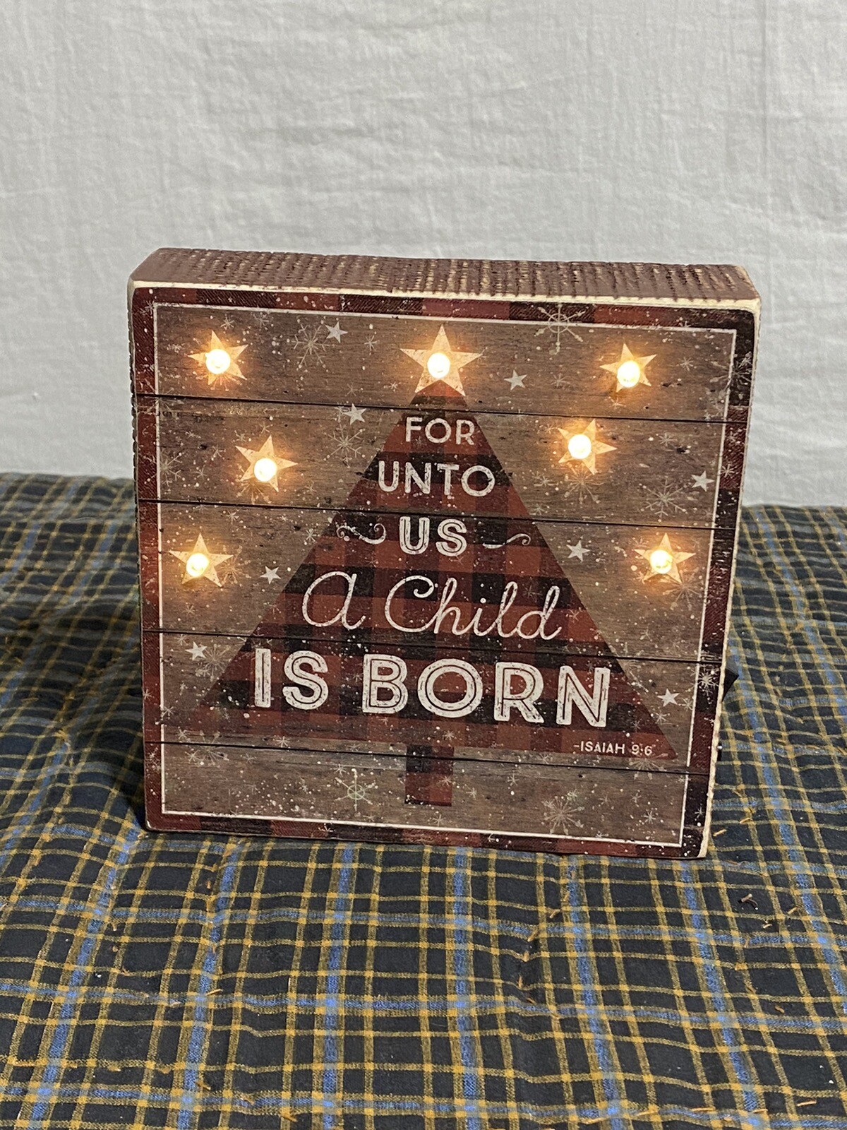 Pre-lit “Child is born”  Christmas box