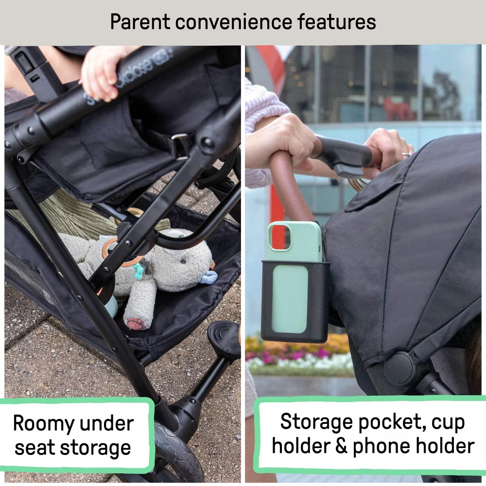 Ingenuity 3Dquickclose CS+ Compact Fold Stroller - Black: Metal Frame