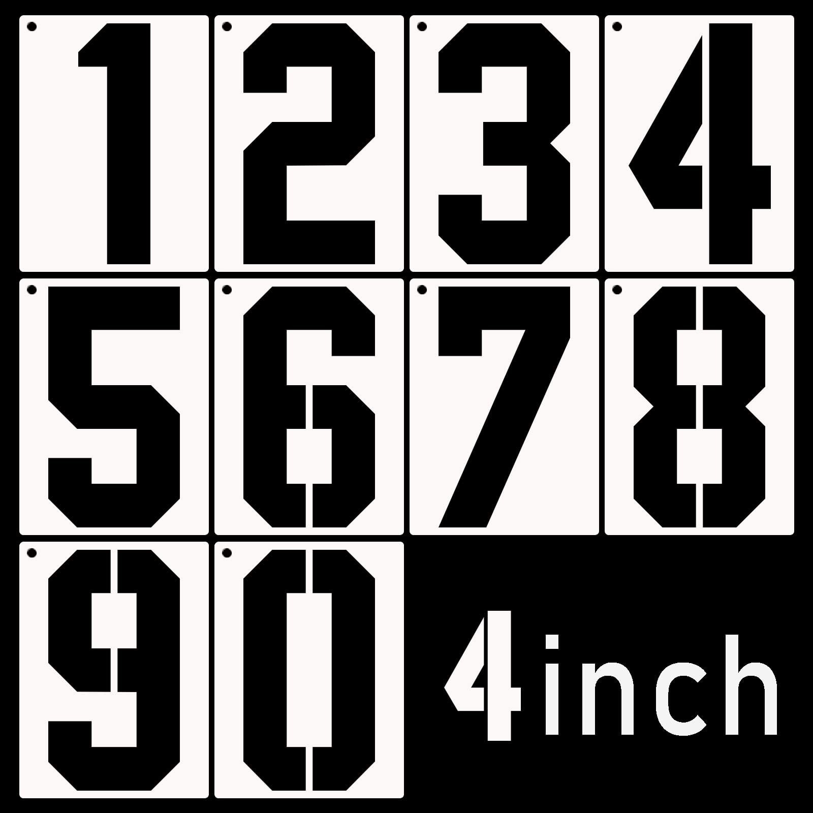 DXCYZ 4 Inch Large Number Stencils Kit 0-9 Address Number Stencils, 10PCS Reu...