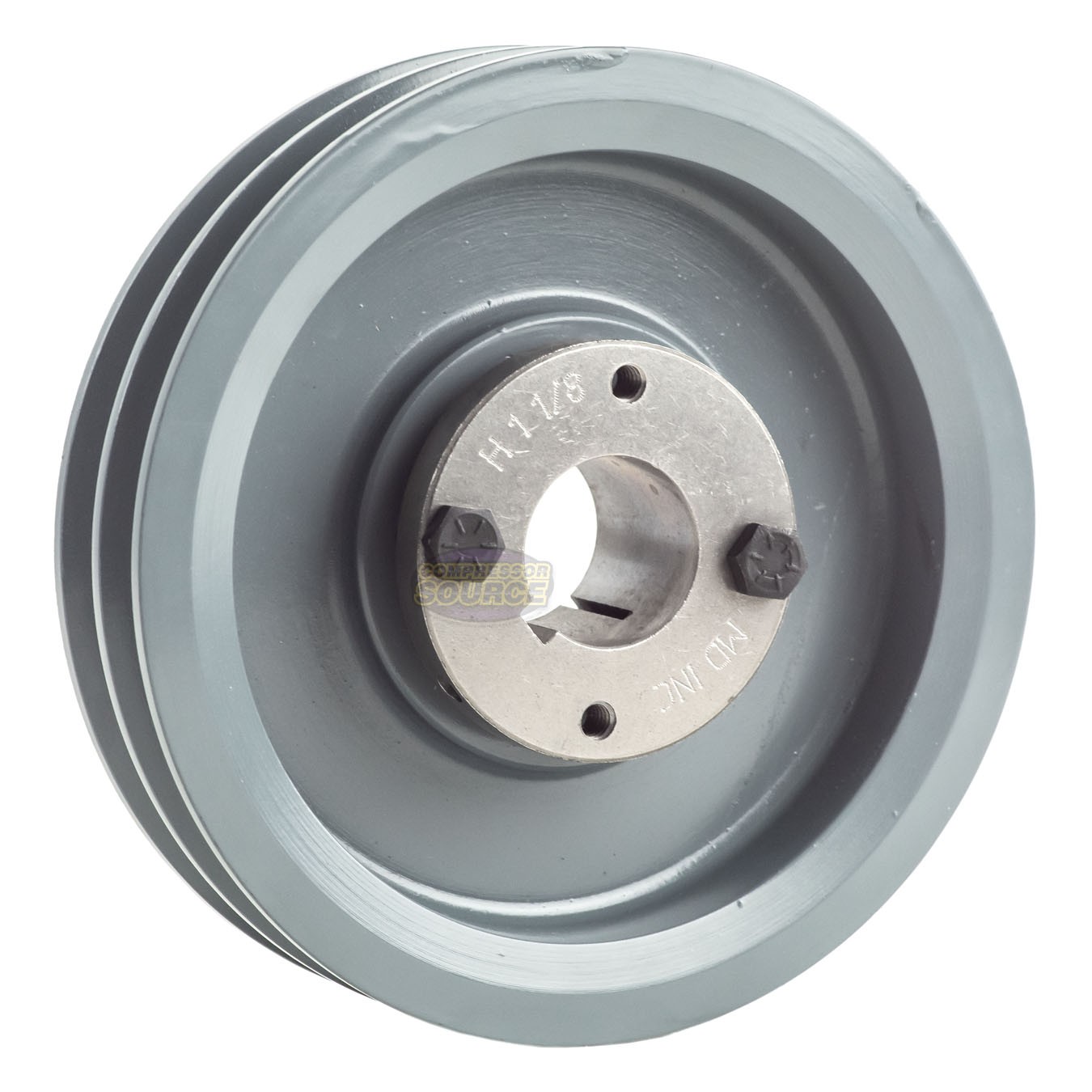 Cast Iron 6" Dual Groove Pulley Belt A Section 4L with 1-1/8" Sheave Bushing