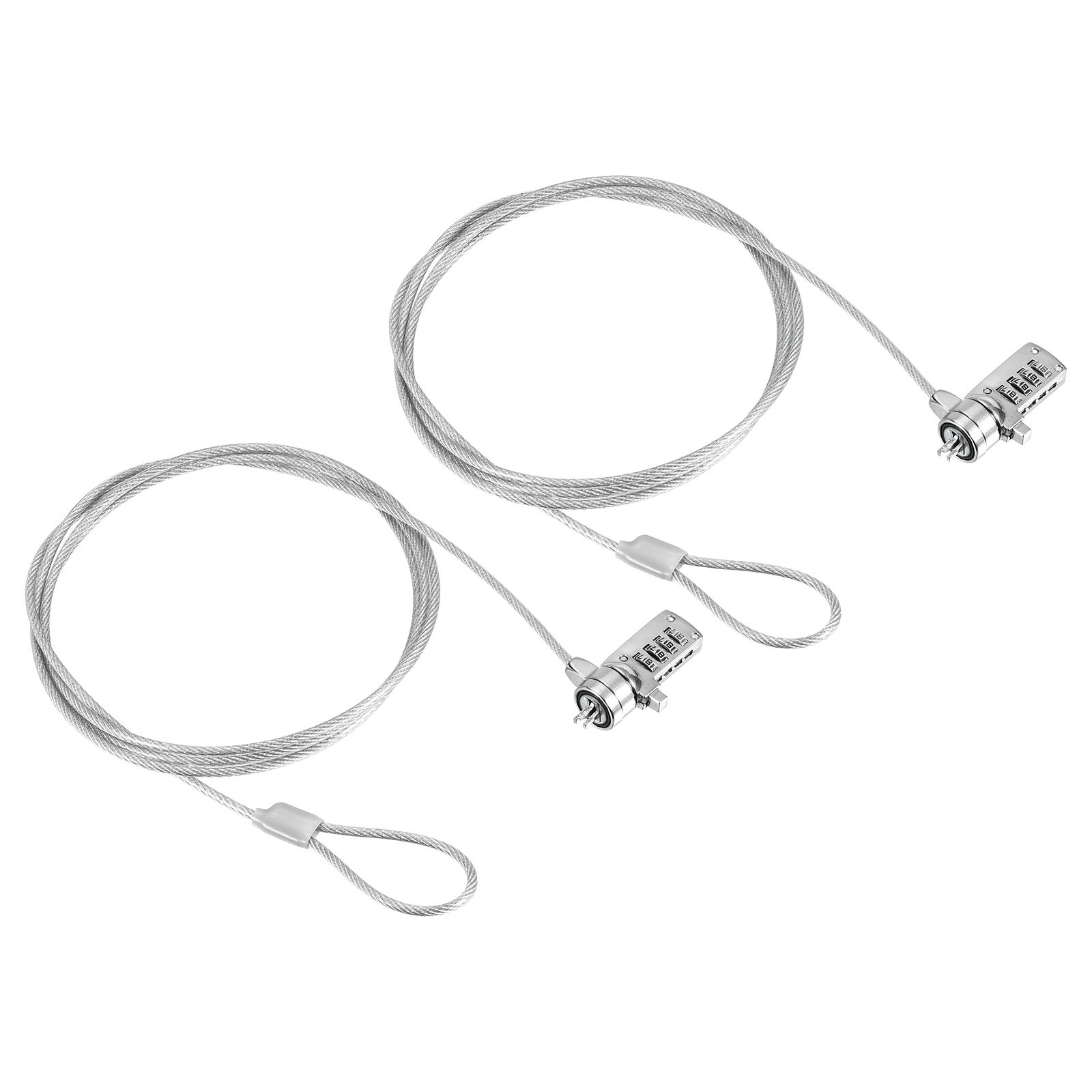 2Pcs Laptop Cable Lock 6 Ft Security Cable Combination Lock PC Computer Notebook